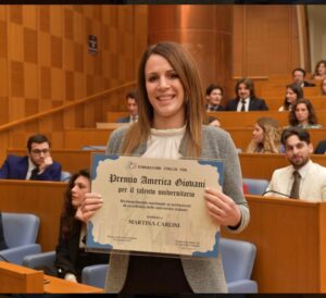 Martina Carlini, premio alla Camera con la Fondazione Italia – Usa