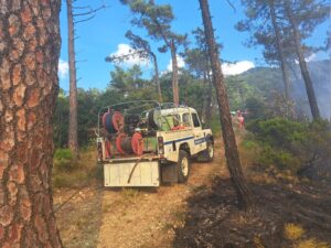 “Incendio sui boschi di Rossiglione: straordinaria collaborazione”